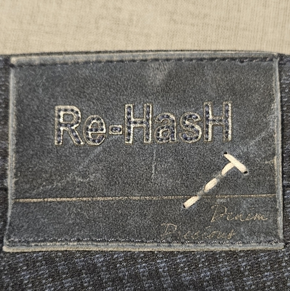 Re-Hash Men’s Checkered Denim Pants Blue Size 40 Contemporary Fit - Picture 7 of 10